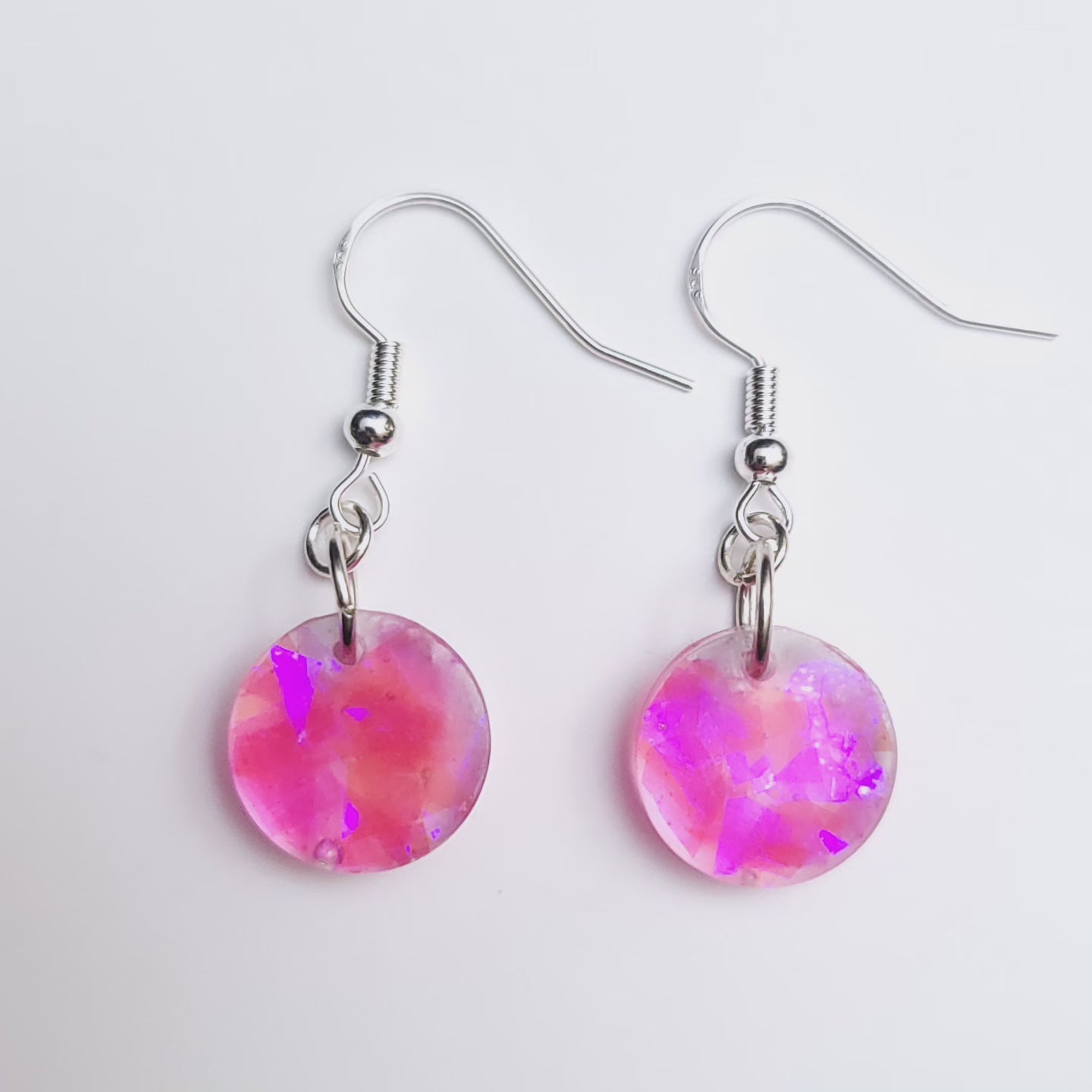 Iridescent Sparkle Resin Handmade Earrings