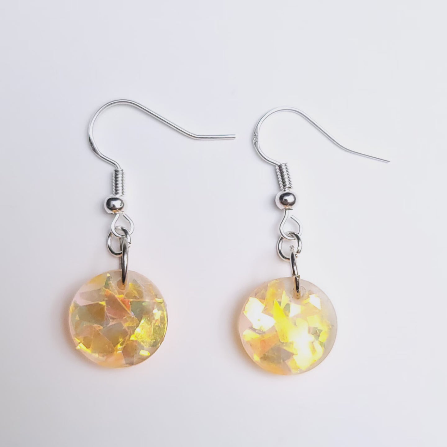 Iridescent Sparkle Resin Handmade Earrings