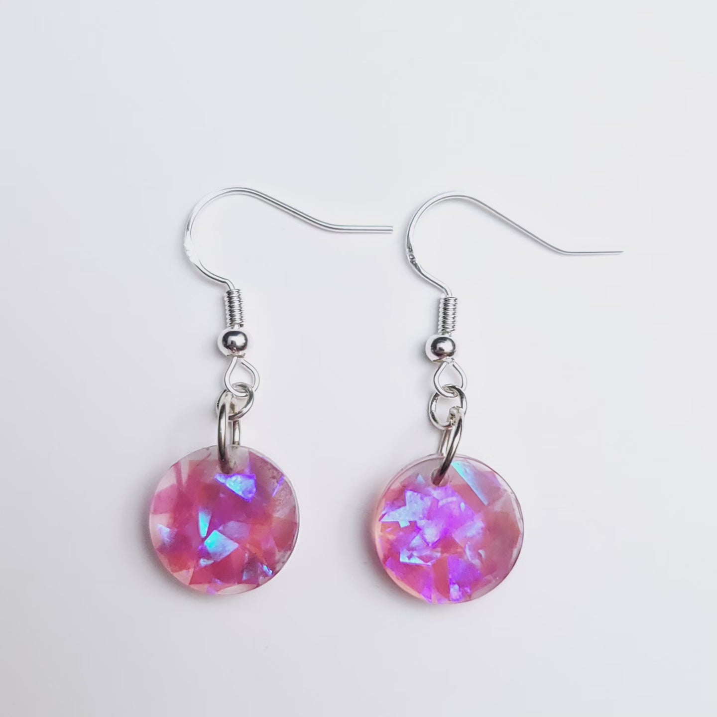 Iridescent Sparkle Resin Handmade Earrings