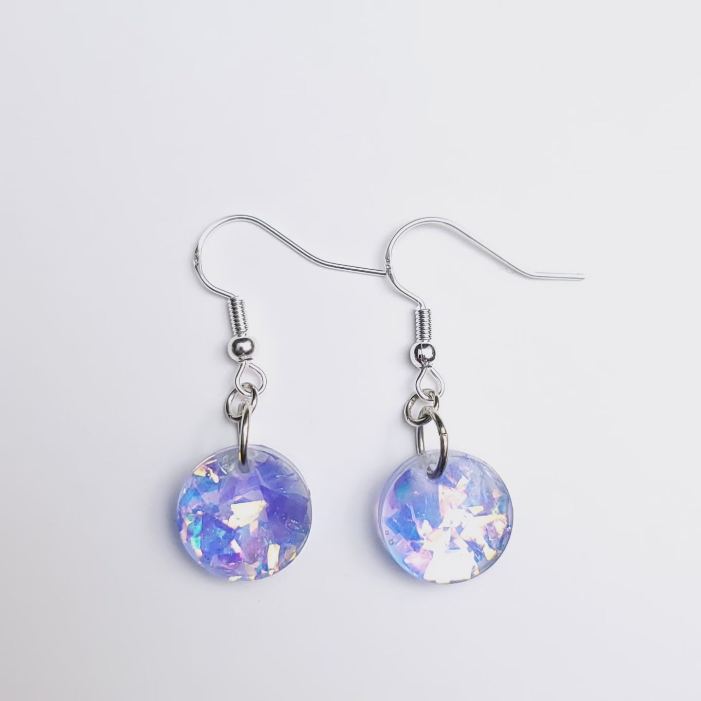Iridescent Sparkle Resin Handmade Earrings