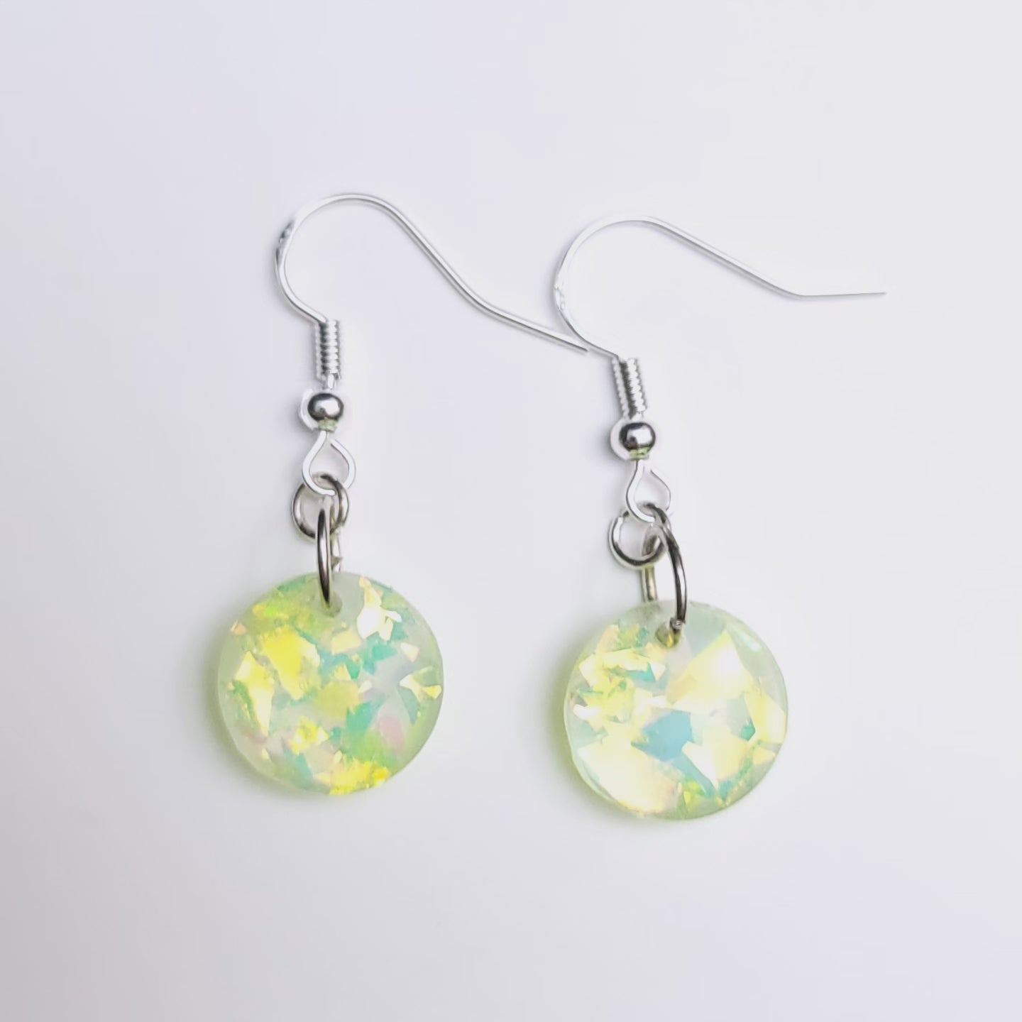 Iridescent Sparkle Resin Handmade Earrings