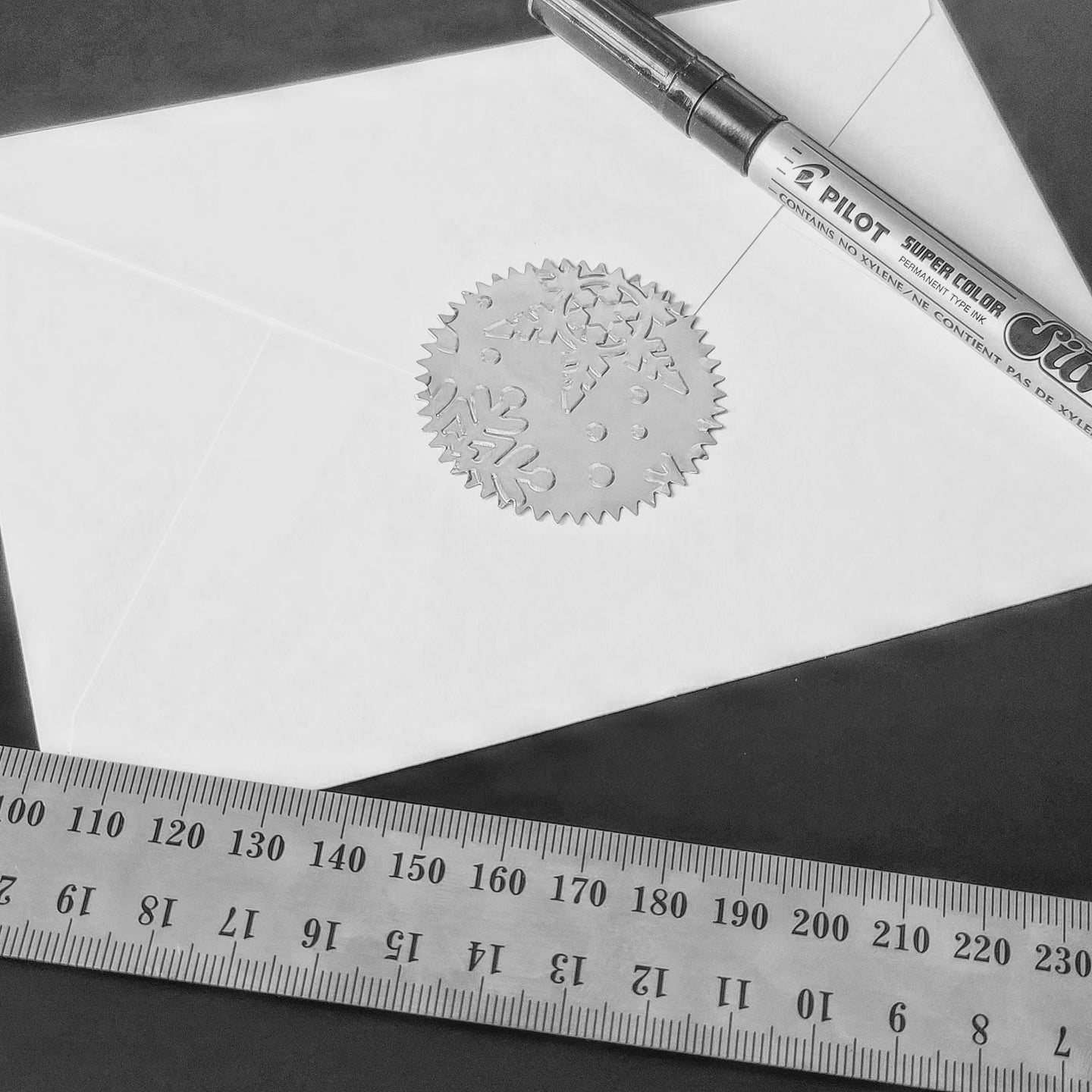 Set of 10 x Embossed Foil Seal Stickers