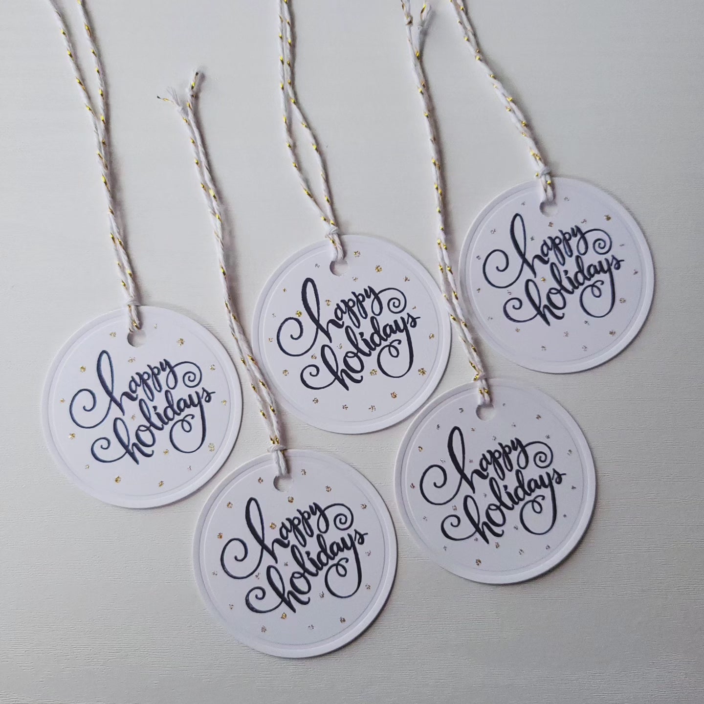 Single Happy Holidays Gold Dots Christmas Gift Tag