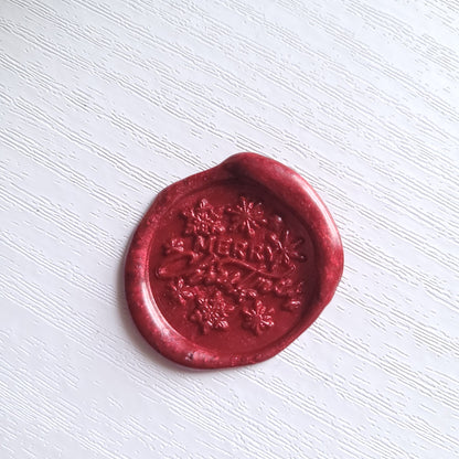 1 x single Christmas Edition Adhesive Wax Seals - Individually hand poured and stamped. (Choose your colour & design)