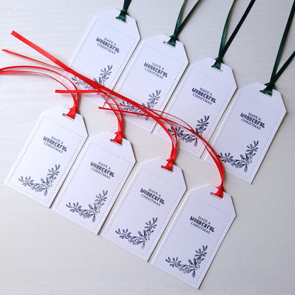 Single Have a wonderful Christmas Hand Stamped Gift Tag(Two Colours)