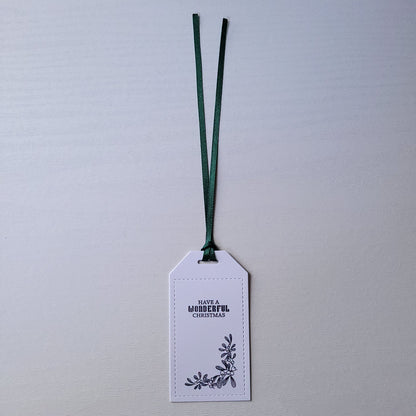 Single Have a wonderful Christmas Hand Stamped Gift Tag(Two Colours)