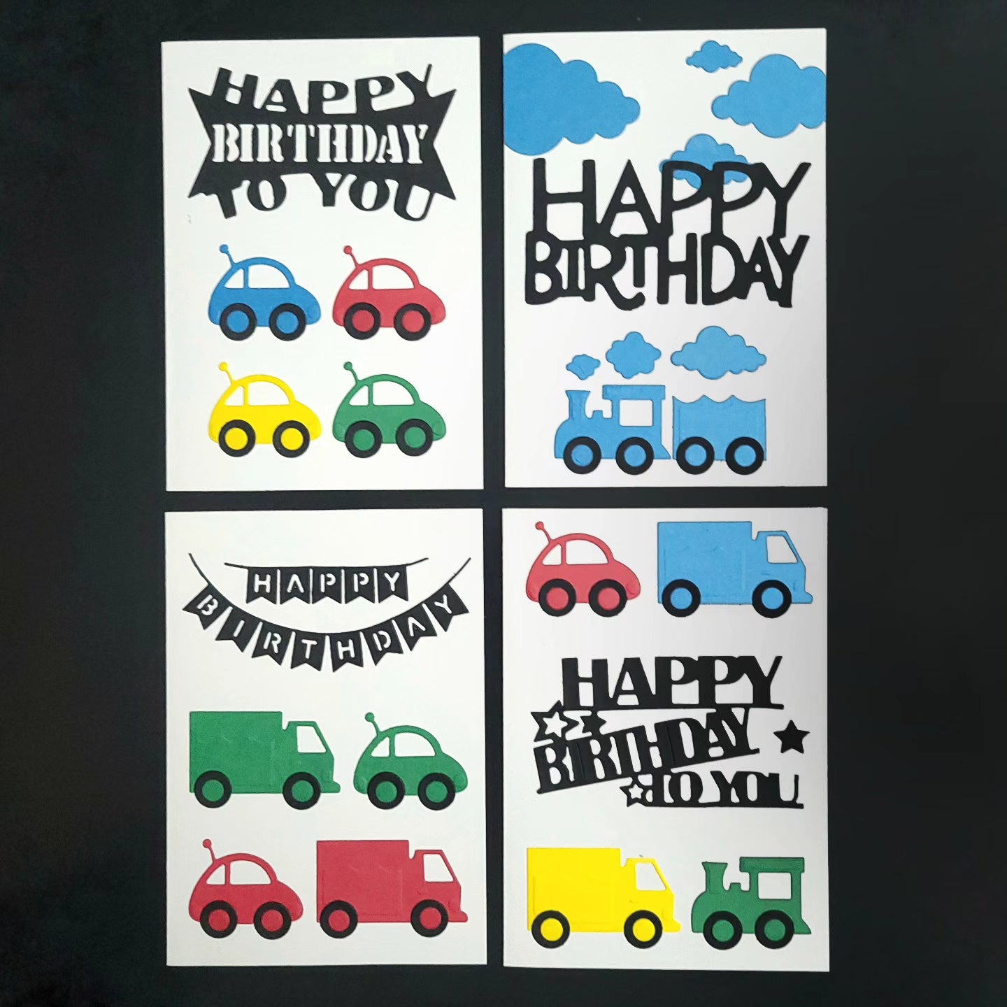 Kids Childrens Car, Truck & Train A6 Happy Birthday blank cards